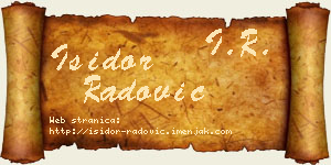Isidor Radović vizit kartica